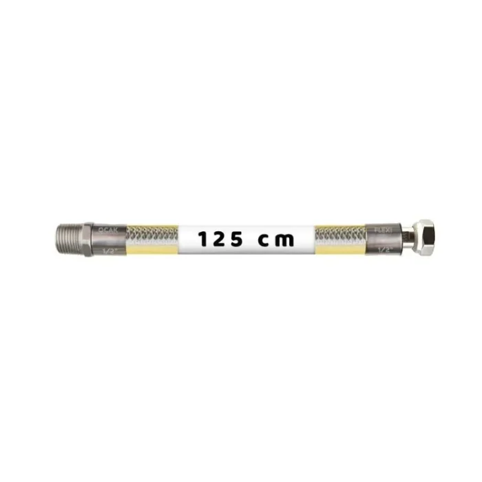 125 cm Doğalgaz Flexi Ocak Bağlantı Hortumu 1/2x1/2 - Görsel 1